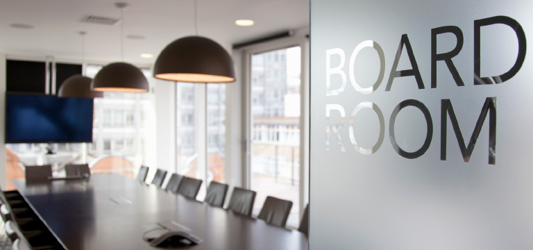 A board room in LV