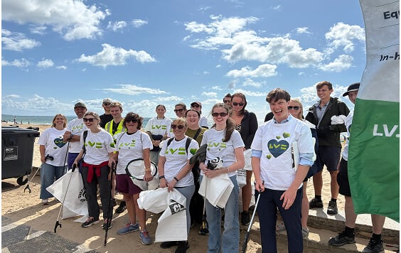 Group of LV= colleagues on the beach