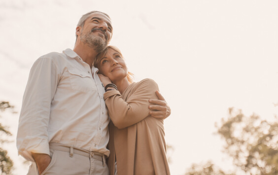 Romantic and elderly healthy lifestyle couple
