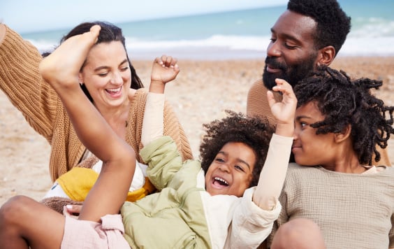 Family on a beach