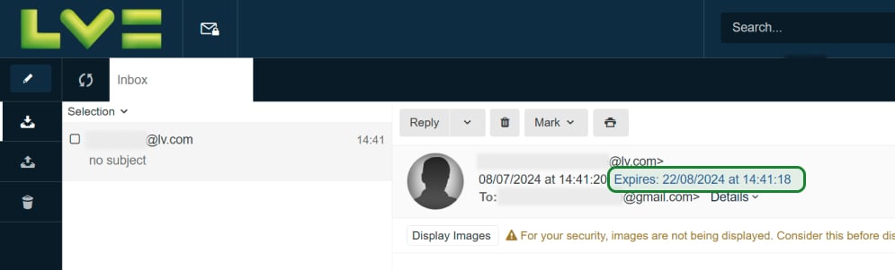 Email highlighting expiry date