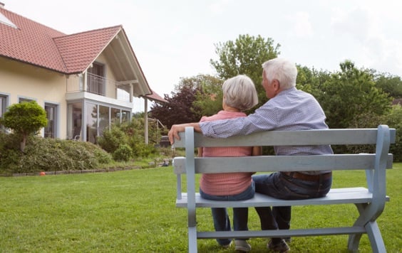 Old couple on bench