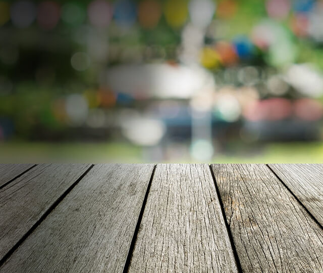 Deck with blurred background