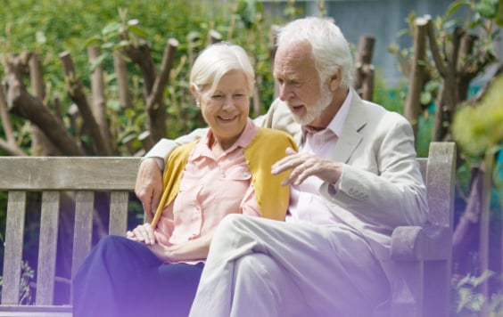 Couple sitting on a bench
