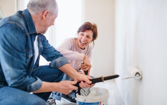 Couple doing house work