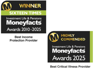Moneyfacts 16 time winner best income protection and best critical illness provider