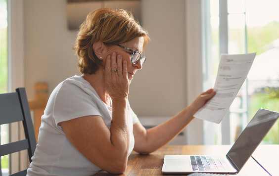 sad frustrated senior woman pensioner having depressed look