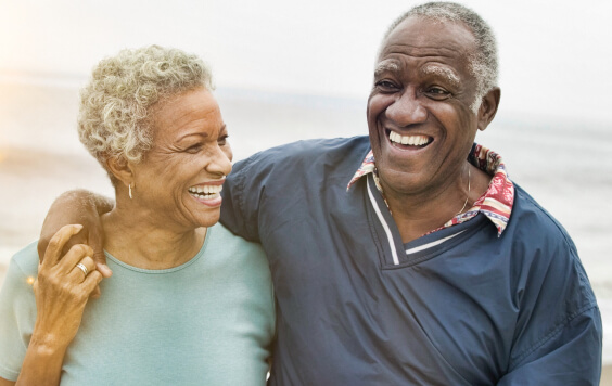 Happy Senior African American Couple on the Beach