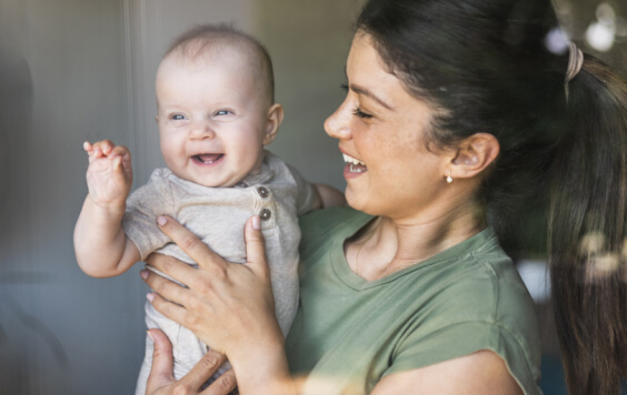 Young woman with a baby