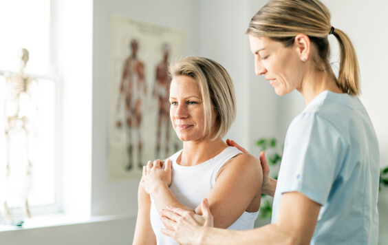 Woman getting physio treatment
