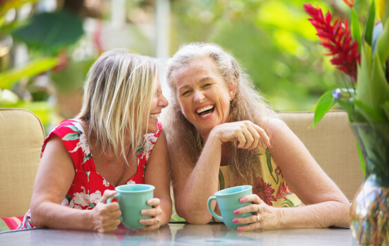 Girlfriends laughing