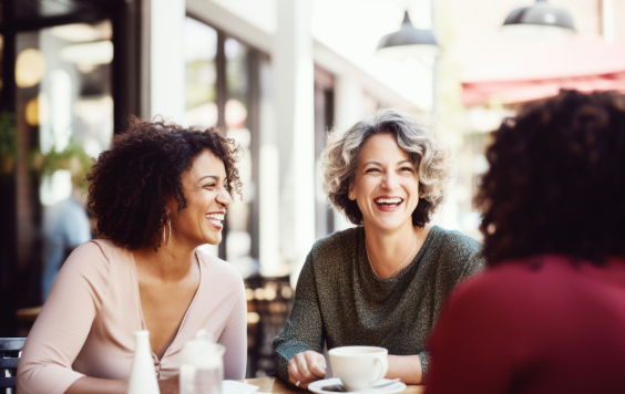 women-laughing-at-a-cafe