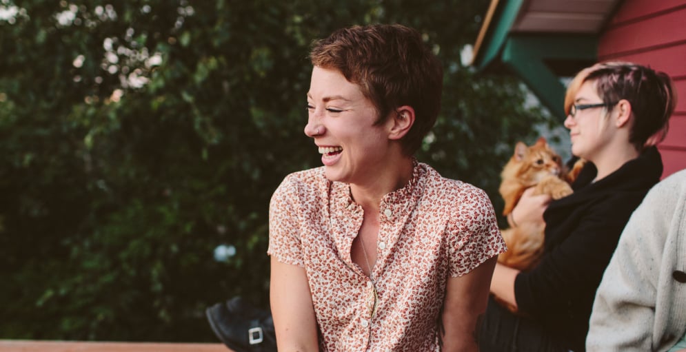 Woman laughing