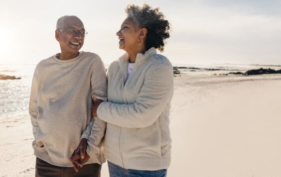 Older couple on a beach