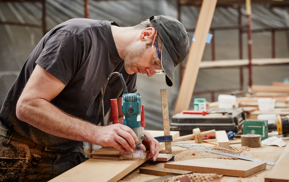 A boat craftsman at work
