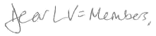 "Dear LV= members" in black text