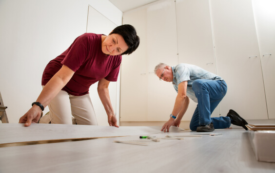 Couple doing home improvements