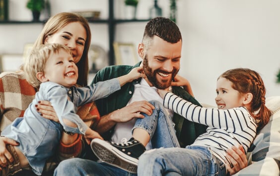 Family playing and having fun