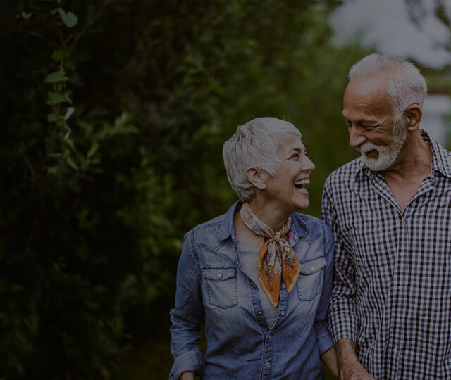 Older couple walking