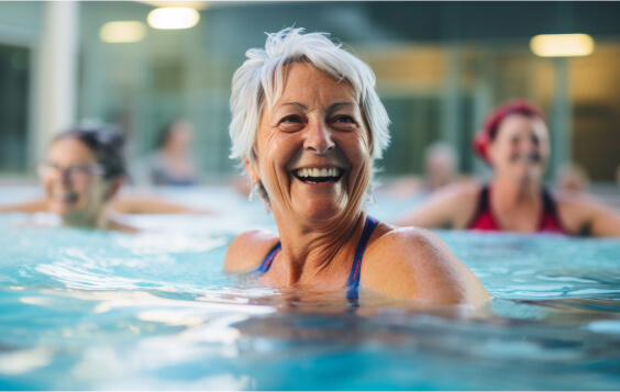 Older woman in a swimming pool
