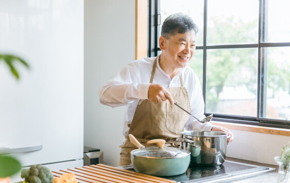Man cooking a meal