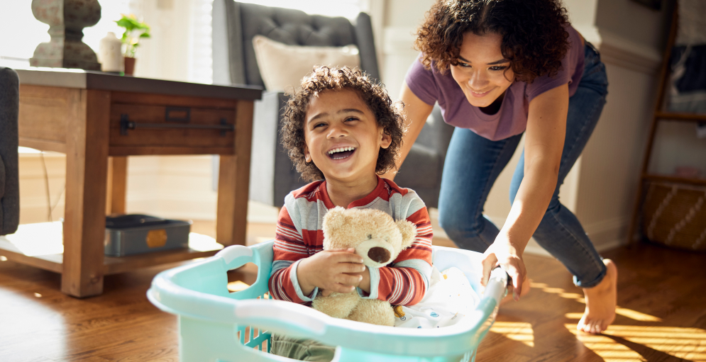 Mother playing with child