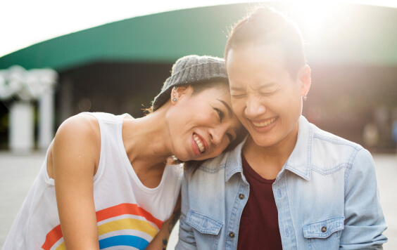 LGBT Asian lesbian couple