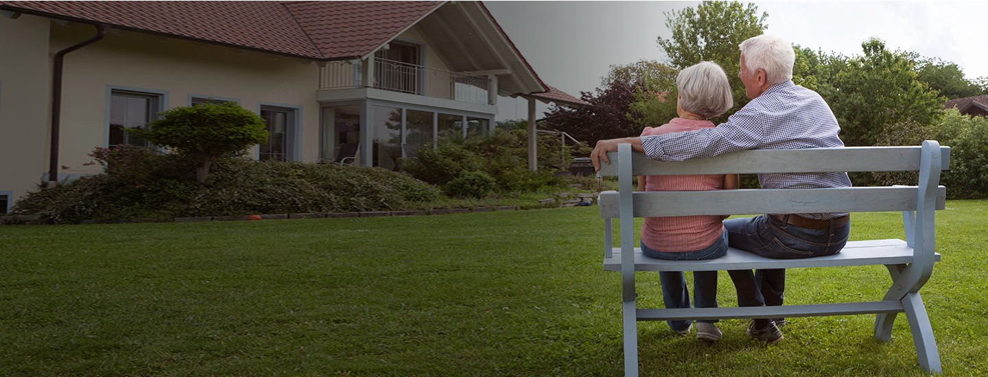 Old couple on a bench