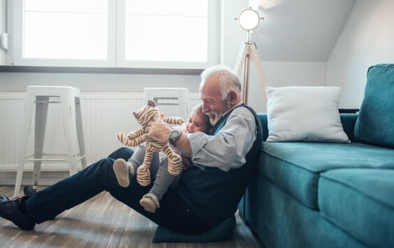Grandad playing with Grandson